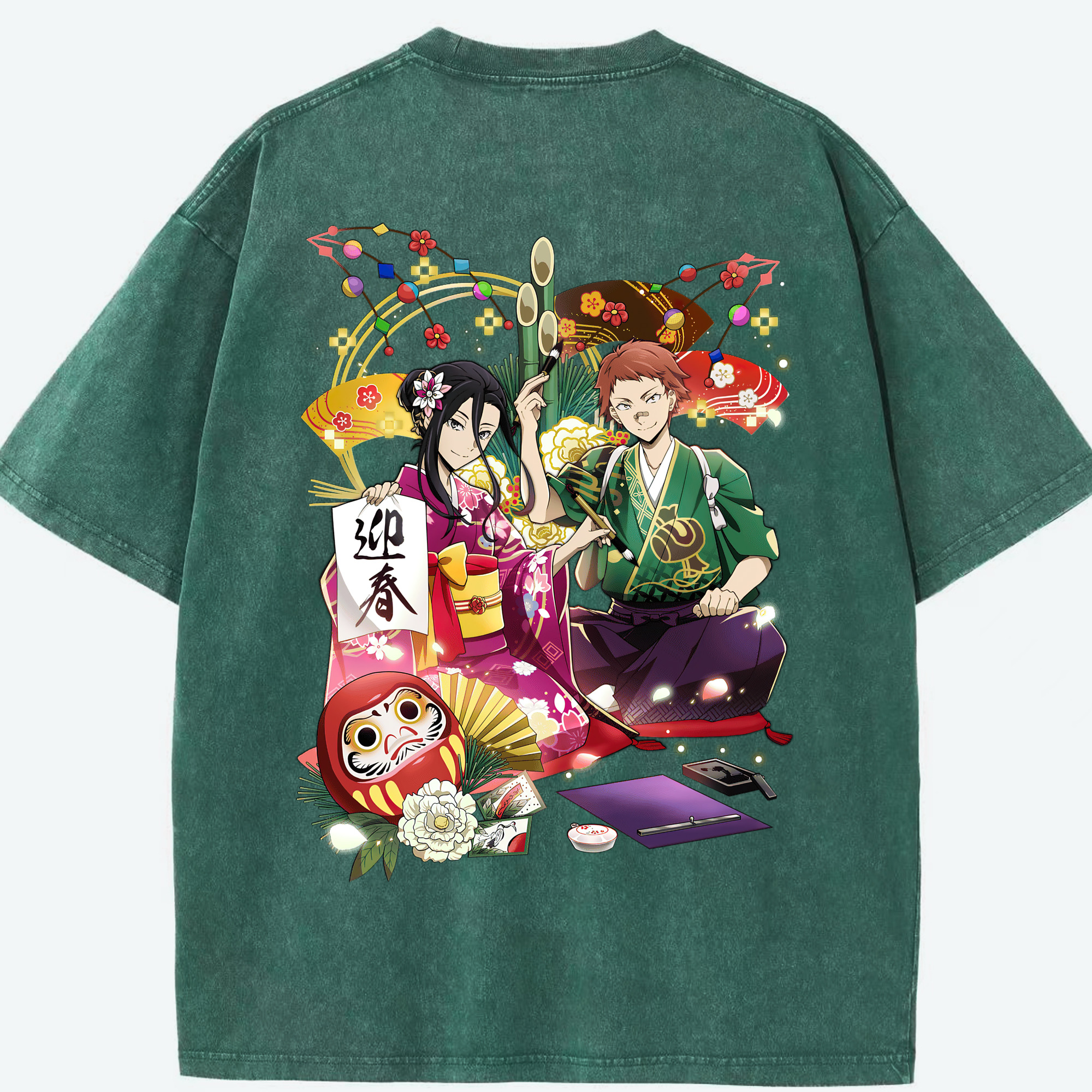 （画像用） 文豪ストレイドッグス Bungo Stray Dogs 綿100% ヴィンテージ風 半袖Tシャツ（背面プリント）